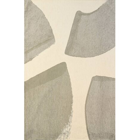 Tapis intérieur extérieur gris jacquard antidérapant - 140 x 200 cm