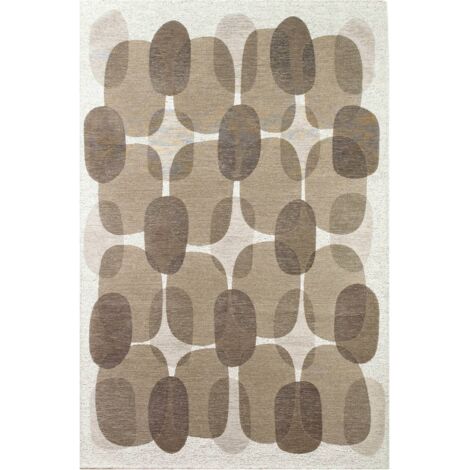 Tapis intérieur extérieur gris jacquard antidérapant - 240 x 340 cm