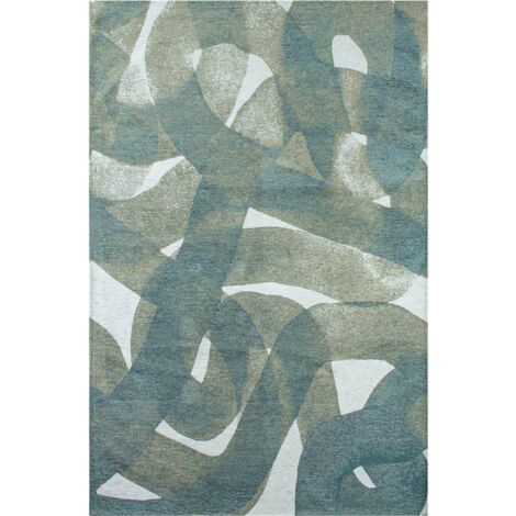 Tapis intérieur extérieur jacquard antidérapant gris - 140 x 200 cm