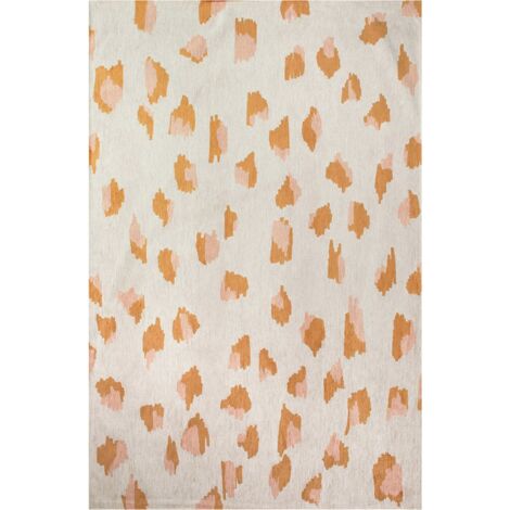 Tapis intérieur extérieur leo motif animalier blanc - 200 x 280 cm