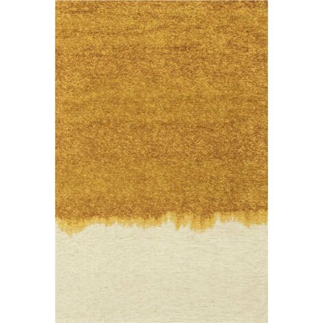 Tapis intérieur extérieur ocre jacquard antidérapant - 80 x 150 cm