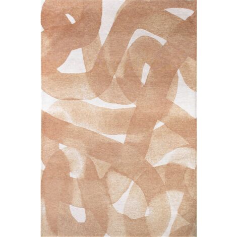 Tapis intérieur extérieur rose jacquard antidérapant - 200 x 280 cm