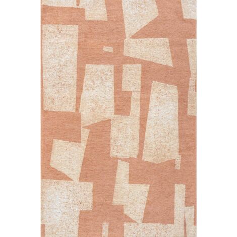 Tapis intérieur extérieur rose motif géométrique antidérapant - 170 x 240 cm