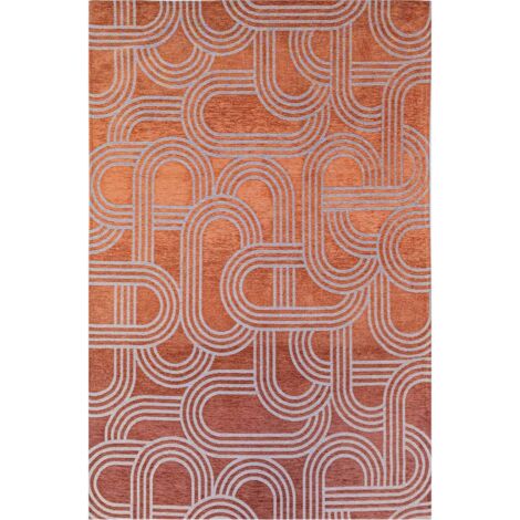Tapis intérieur extérieur rouge antidérapant style disco - 200 x 280 cm