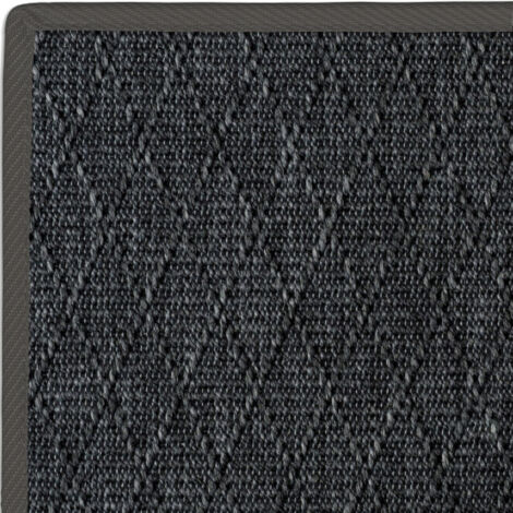 Tapis intérieur / extérieur Timika - Gris ardoise - Galon noir - 160 x 230 cm