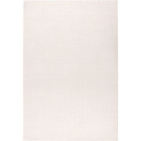 Tapis intérieur ivoire robuste à poil court antidérapant - 290 x 200 cm