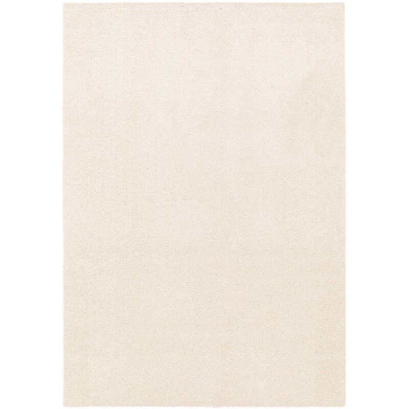 Tapis intérieur velours frisé crème. poil ras effet bouclette 80 x 150 cm