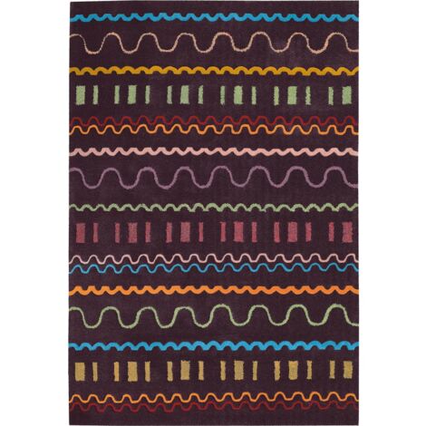 Tapis intérieur violet multi motifs modernes court poil - 240 x 170 cm