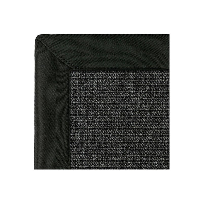 Décoweb - Tapis intérieur / extérieur Nusa - Gris ardoise - Ganse noire - 200 x 200 cm