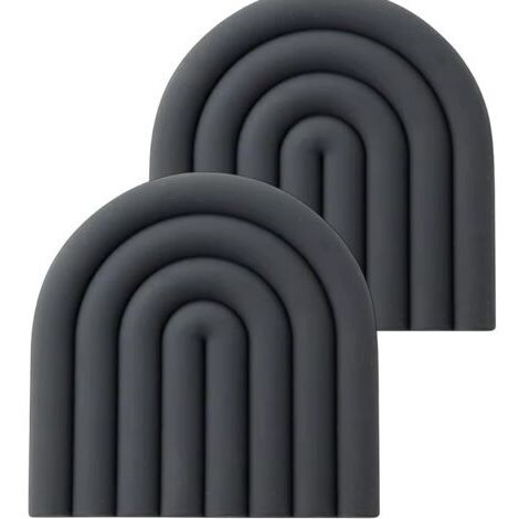 Tapis isolant antidérapant en silicone, gris foncé, 1515cm, durable et résistant à la chaleur, convient aux ustensiles de cuisine.