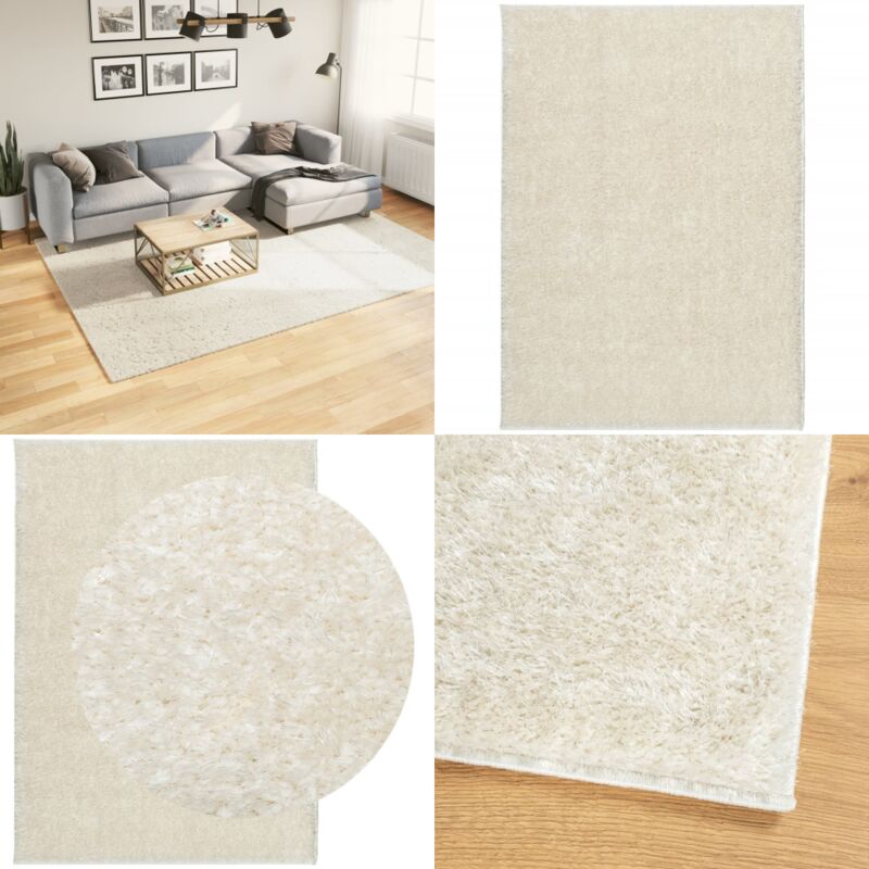 Vidaxl - Tapis istan à poils longs aspect brillant crème 200x280 cm - Tapis Moelleux - Tapis Salon - Tapis Chambre - Tapis Décoratif - Tapis