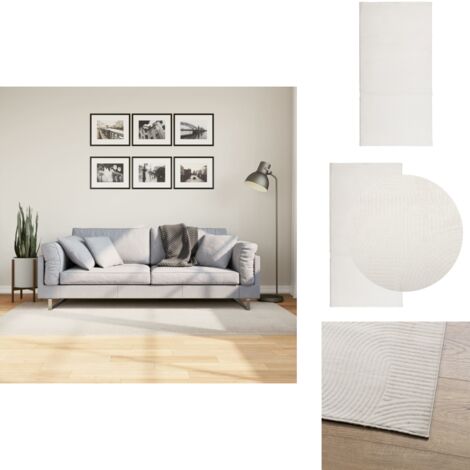 Tapis IZA poils courts style scandinave crème 100x200 cm - Tapis Décoratif - Tapis Salon - Tapis Chambre - Tapis Design - Tapis Moelleux