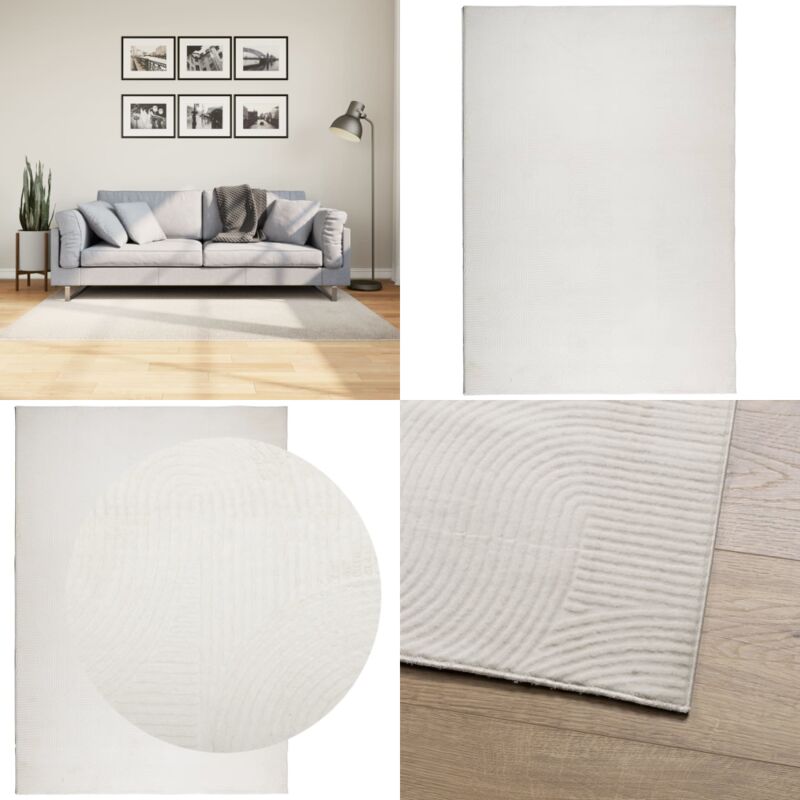 Vidaxl - Tapis iza poils courts style scandinave crème 120x170 cm - Tapis Décoratif - Tapis Salon - Tapis Chambre - Tapis Design - Tapis Moelleux