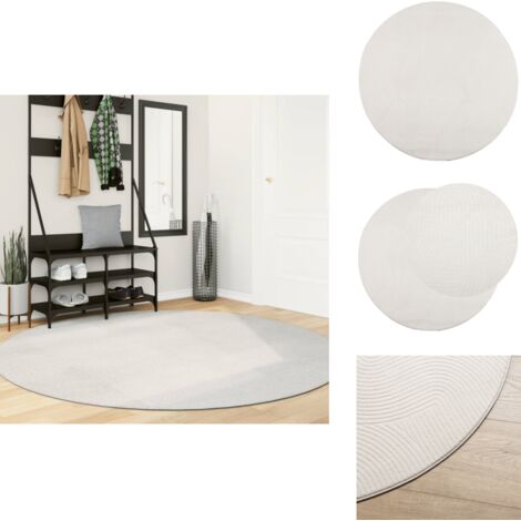 Tapis IZA poils courts style scandinave crème Ø 200 cm - Tapis Décoratif - Tapis Salon - Tapis Chambre - Tapis Design - Tapis Moelleux