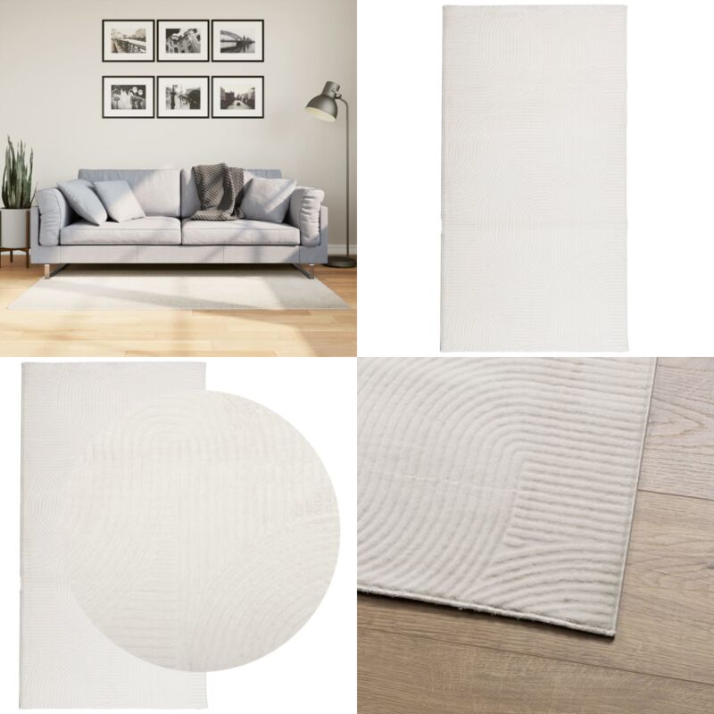 Tapis iza poils courts style scandinave crème 80x150 cm - Tapis Décoratif - Tapis Salon - Tapis Chambre - Tapis Design - Tapis Moelleux - Home &