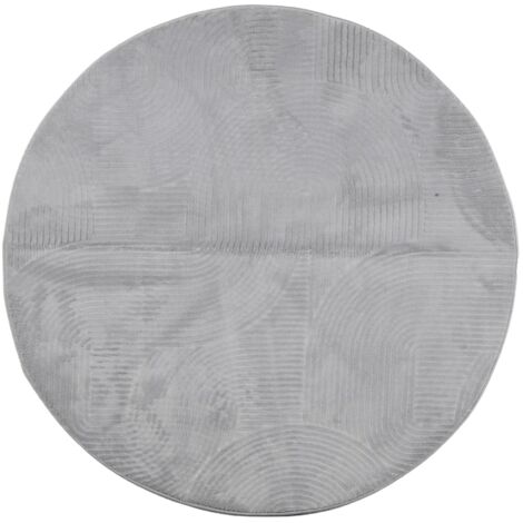 Tapis IZA poils courts style scandinave gris Ø 100cm