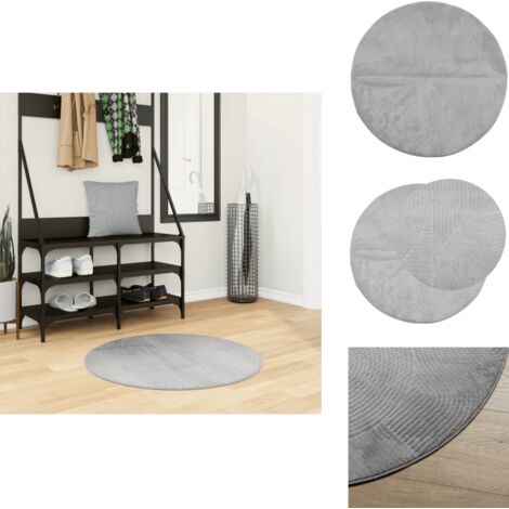 Tapis IZA poils courts style scandinave gris Ø 80 cm - Tapis Décoratif - Tapis Salon - Tapis Chambre - Tapis Design - Tapis Géométrique