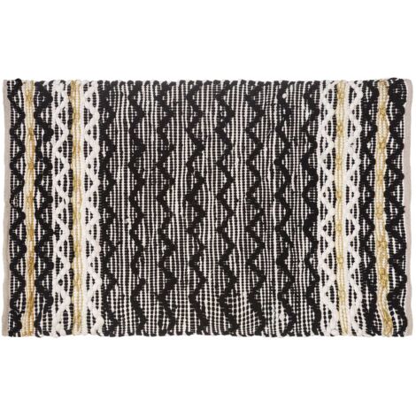 Tapis jacquard souple Noir 60x90 cm