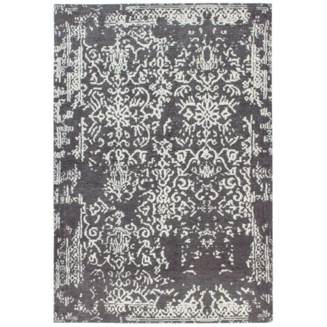 Tapis Jacquard Vintage "River" Gris & Anthracite 155 x 230 cm