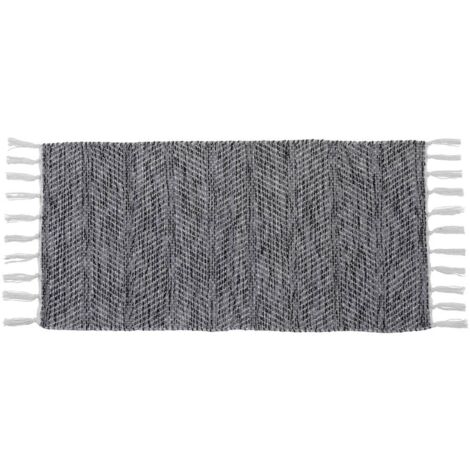 Tapis jade coton/autres fibres 45x90 cm - gris - Tendance