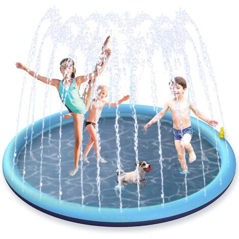 tapis Jet D'eau, 170cm Tapis De Pulvrisation D'eau Pvc, Splash Pad Antidrapant, Jeux D'eau Exterieur Pour Enfants Dans Jardin, L't