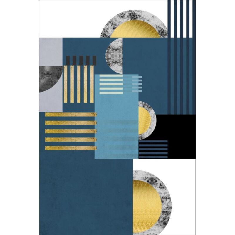 Vendorflair - Tapis Jodhpur Bleu Dimensions - 160x230 – Qualité supérieure pour Maison, Appartement, Bureau – Style élégant et durable – Confort