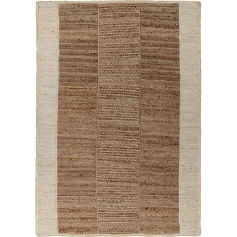 Tapis jute ivoire tissé main style naturel chic - 170 x 120 cm