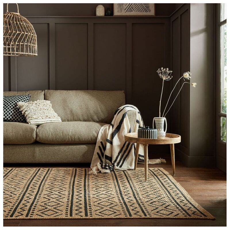 Flair Rugs - Tapis jute moderne graphique Luis Naturel 160x230