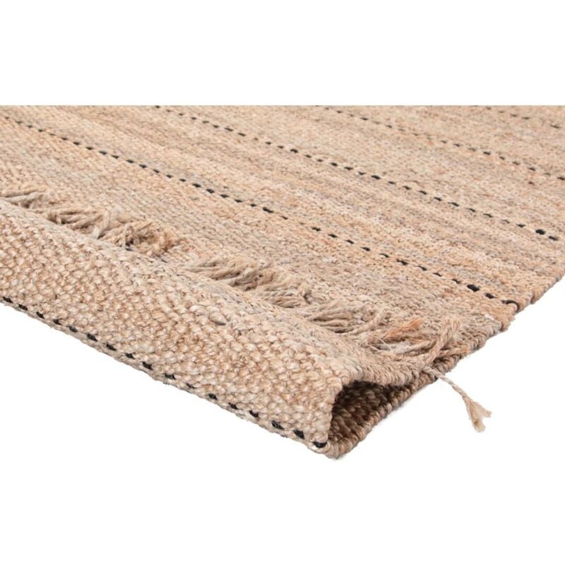 Deladeco - Tapis jute moderne naturel avec franges plat Nakka Naturel 170x230
