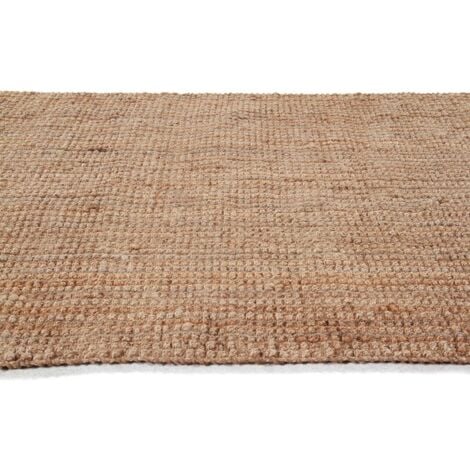 DELADECO Tapis jute moderne naturel avec franges plat Paloma Naturel 120x170