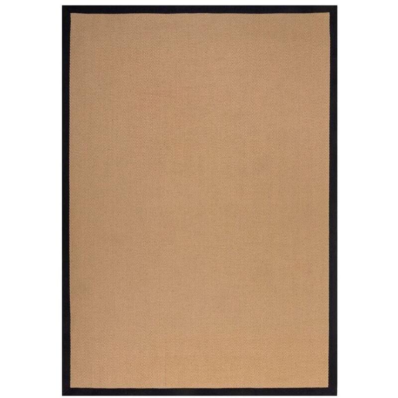 Flair Rugs - Tapis jute rectangle design Kira Noir 160x230