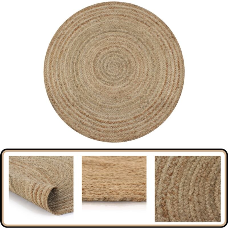 Vidaxl - Tapis Jute tressé 120 cm rond - Tapis De Jute - Tapis Rond - Tapis Artisanal - Décoration Intérieure - Tapis Naturel