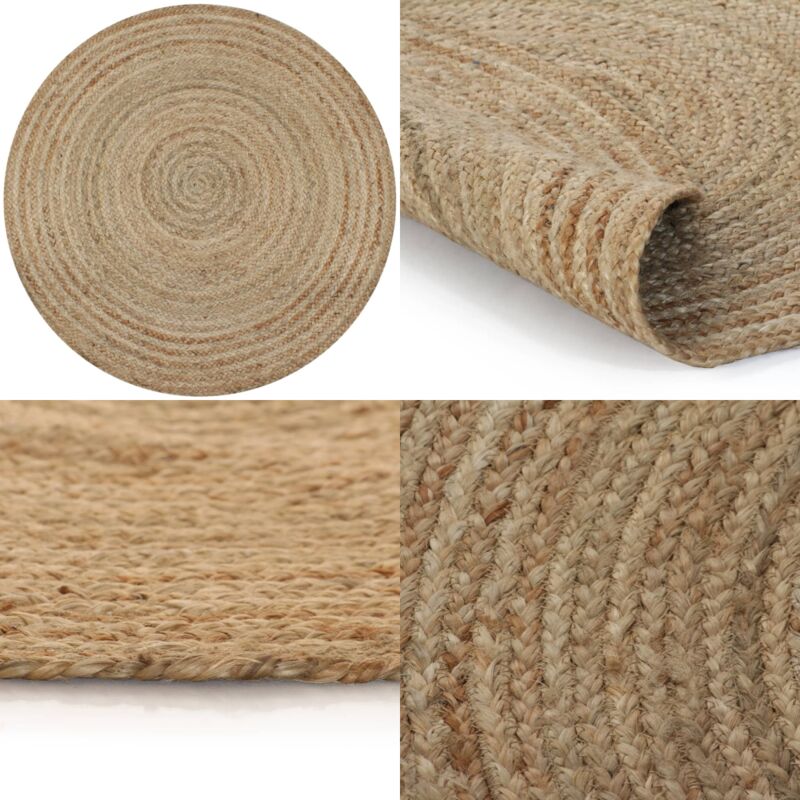 Tapis Jute tressé 150 cm rond - Tapis Rond - Tapis Jute - Tapis Artisanal - Décoration Intérieure - Tapis Naturel - Home & Living