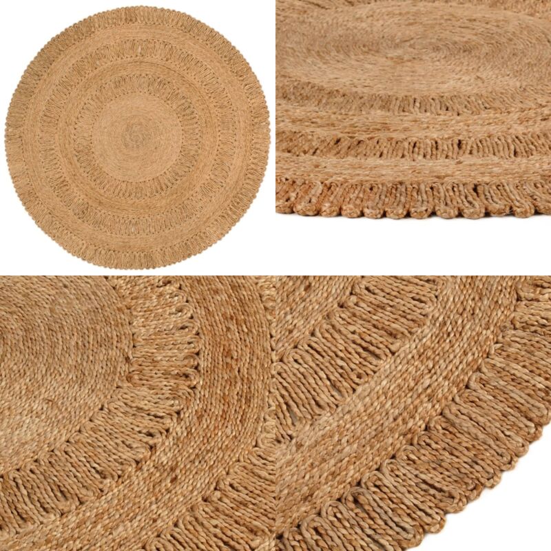 Vidaxl - Tapis Jute tressé à la main 150 cm Rond - Tapis En Jute - Tapis Rond - Tapis Artisanal - Décoration Intérieure - Salon - Home & Living