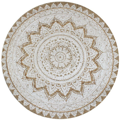 Tapis Jute tressé imprimé 150cm rond
