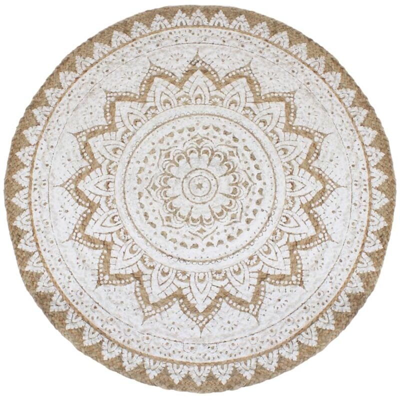 Vidaxl - Tapis de sol Jute tressée imprimée 180 cm Rond