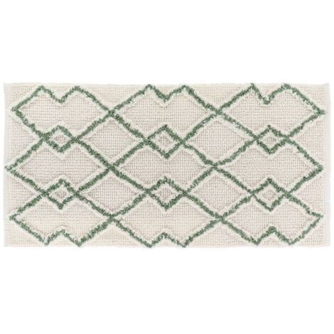 Tapis karl coton 45x90cm - vert olive - Tendance