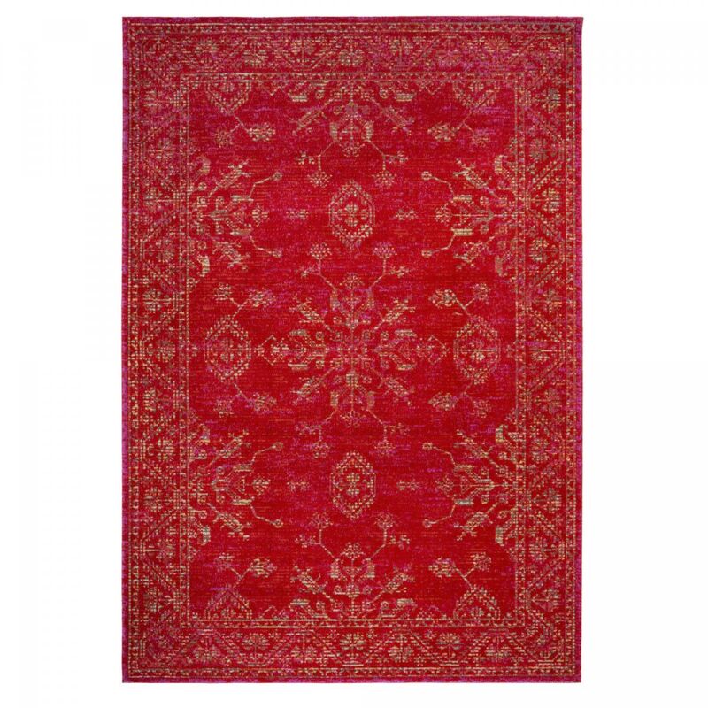 Unamourdetapis - Tapis kilim tissé 120x170 rouge et crème rectangle motif baroque clark 8