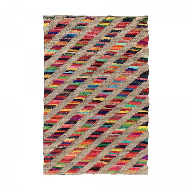 Unamourdetapis - Tapis en jute fait à la main 200x290 multicolore rainbowa