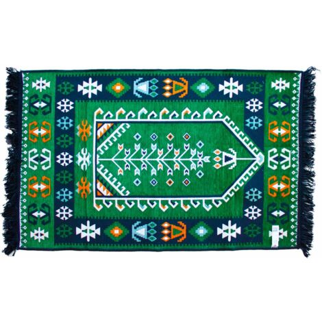 Tapis Kilim 125x80 cm - Vert- Vendu par 1