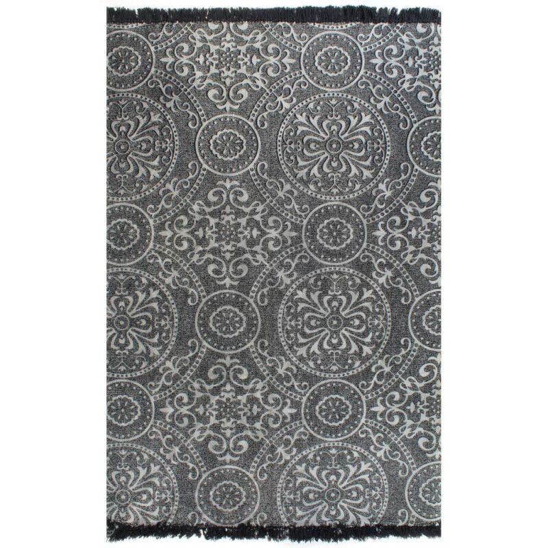Vidaxl - Tapis Kilim Coton 120 x 180 cm avec motif Gris