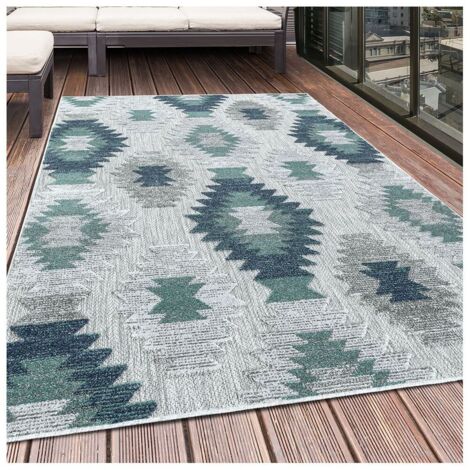Tapis kilim intérieur et extérieur bleu Artis Bleu 140x200