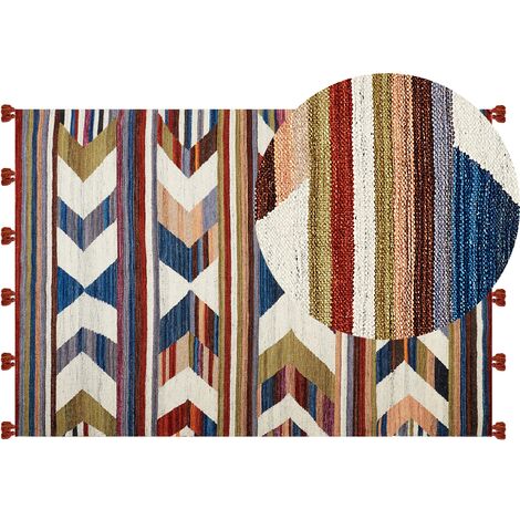 Tapis de salon 100% laine motif fondu multicolore Oran - Tapis Chic