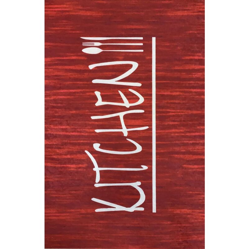 Vendorflair - Tapis kitchen Rouge Dimensions - 50x120 – Qualité supérieure pour Maison, Appartement, Bureau – Style élégant et durable – Confort