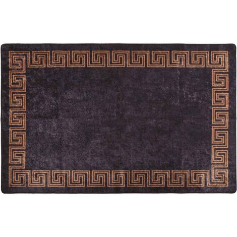 Tapis lavable 160x230 cm noir et doré