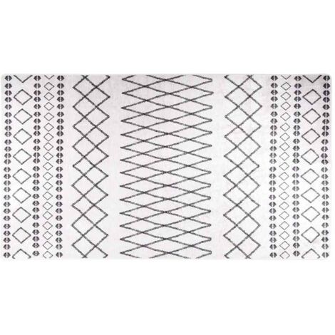 Tapis lavable 190x300 cm noir et blanc
