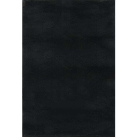 Tapis lavable à poils courts doux et moelleux antidérapant noir DVNEI266623