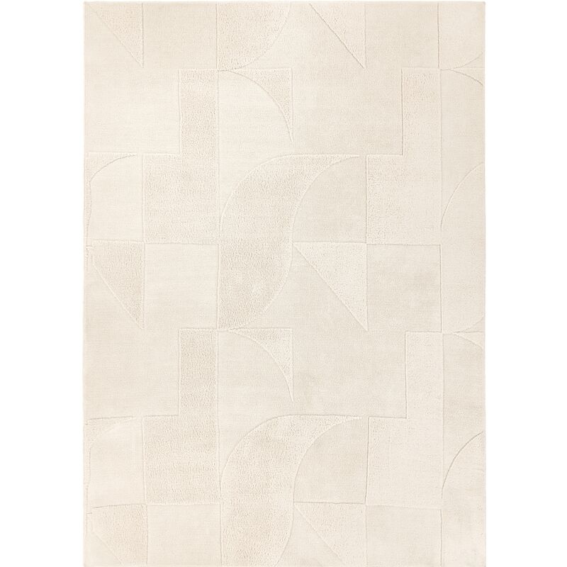 Tapis couloir lavable en machine Toutapis abstrait crème doux 80x300