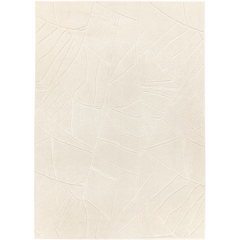 Toutapis - Tapis lavable en machine géométrique crème doux 80x150