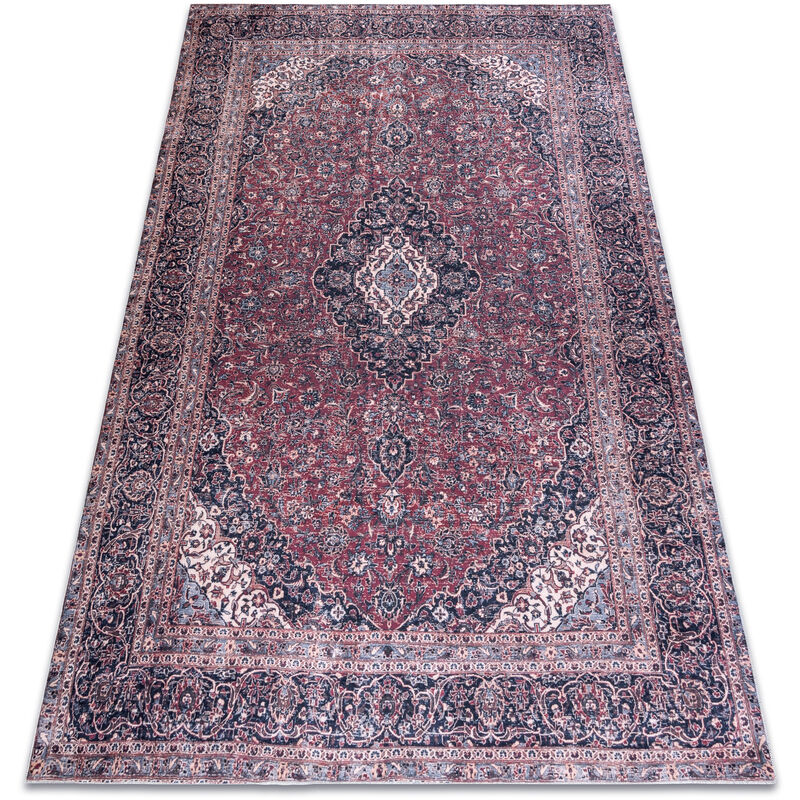 Tapis lavable ANDRE 2288 oriental vintage antidérapant - bordeaux / gris red 120x170 cm